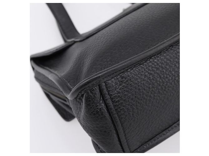 Bolso Tote PRADA de cuero negro plata Auth BA16052A - vista 18
