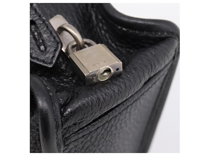 Bolso Tote PRADA de cuero negro plata Auth BA16052A - vista 20