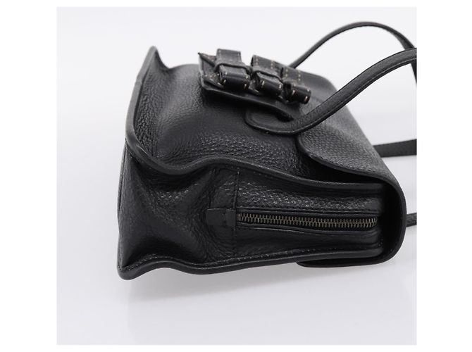 Bolso Tote PRADA de cuero negro plata Auth BA16052A - vista 4