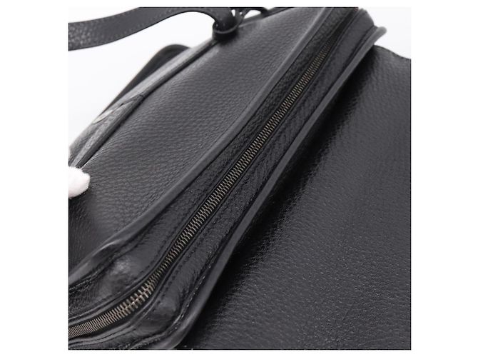 Bolso Tote PRADA de cuero negro plata Auth BA16052A - vista 7