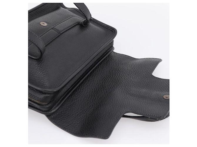 Bolso Tote PRADA de cuero negro plata Auth BA16052A - vista 8