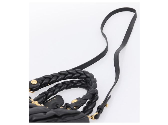 Borsa a mano Miu Miu Matelassé Ready lock in pelle Nero Oro RN0473 Auth am12728M D'oro - vista 15