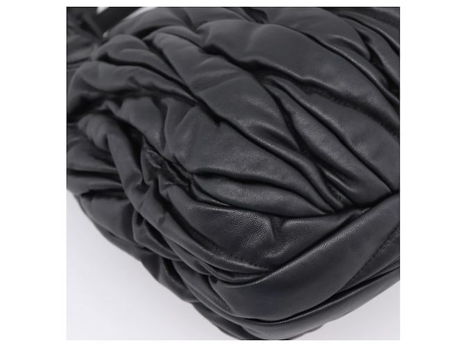Borsa a mano Miu Miu Matelassé Ready lock in pelle Nero Oro RN0473 Auth am12728M D'oro - vista 19
