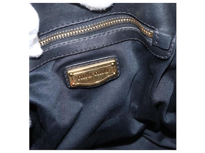 Borsa a mano Miu Miu Matelassé Ready lock in pelle Nero Oro RN0473 Auth am12728M D'oro - vista 21