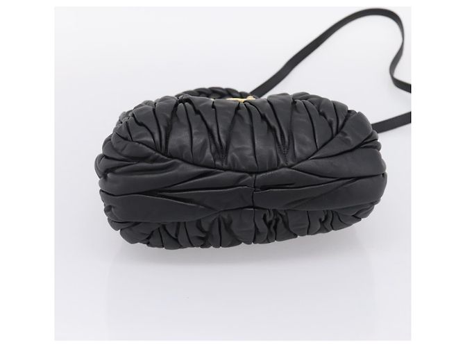 Borsa a mano Miu Miu Matelassé Ready lock in pelle Nero Oro RN0473 Auth am12728M D'oro - vista 5