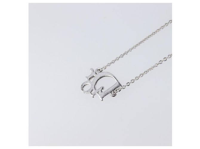Collana Christian Dior metallo Silver Auth 205482M Argento - vista 10