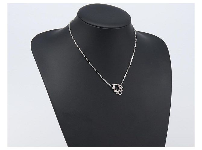 Collana Christian Dior metallo Silver Auth 205482M Argento - vista 16