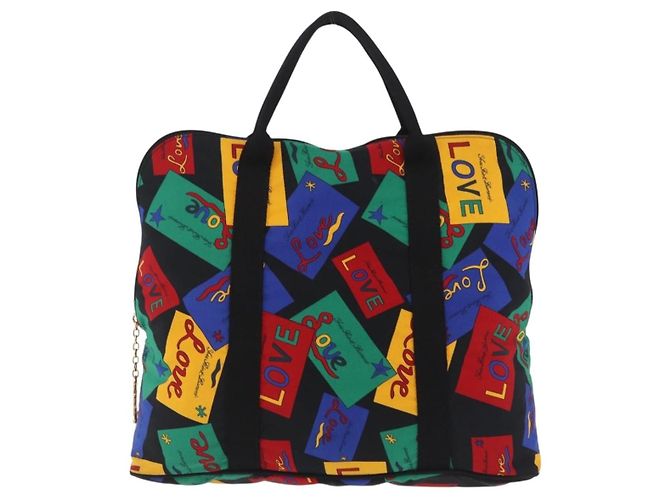 Autre Marque Sac à main Saint Laurent Nylon Multicolor Gold Tone Auth 207686A - vue 13
