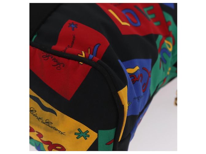 Autre Marque Sac à main Saint Laurent Nylon Multicolor Gold Tone Auth 207686A - vue 15