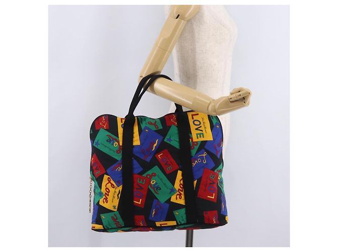 Autre Marque Sac à main Saint Laurent Nylon Multicolor Gold Tone Auth 207686A - vue 21
