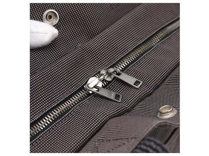 Hermès Bolso de mano HERMES Her Line MM Canvas Gris Plata Auth 206893 Castaño - vista 17