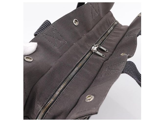 Hermès Bolso de mano HERMES Her Line MM Canvas Gris Plata Auth 206893 Castaño - vista 6