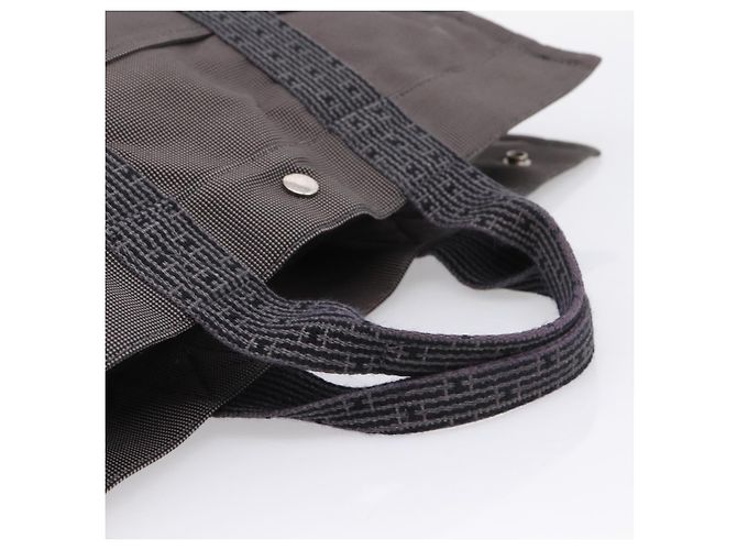 Hermès Bolso de mano HERMES Her Line MM Canvas Gris Plata Auth 206893 Castaño - vista 7
