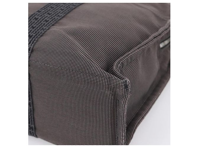 Hermès Bolso de mano HERMES Her Line MM Canvas Gris Plata Auth 206893 Castaño - vista 9