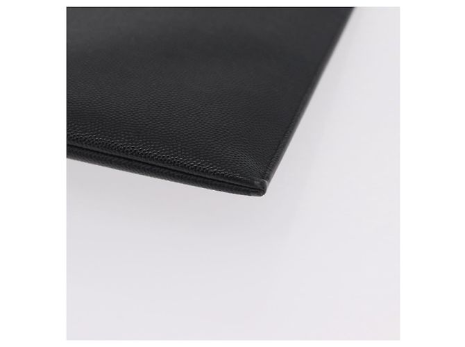 Autre Marque Saint Laurent Clutch-Tasche aus Leder Schwarz Silber Auth BA16068A - Ansicht 14