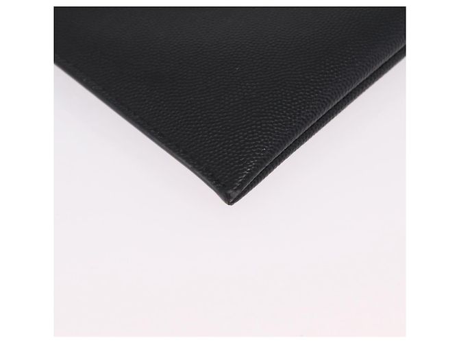 Autre Marque Saint Laurent Clutch-Tasche aus Leder Schwarz Silber Auth BA16068A - Ansicht 15