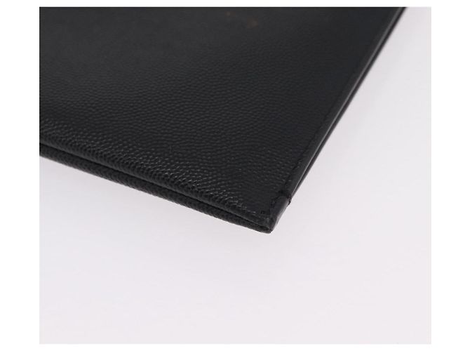 Autre Marque Saint Laurent Clutch-Tasche aus Leder Schwarz Silber Auth BA16068A - Ansicht 16
