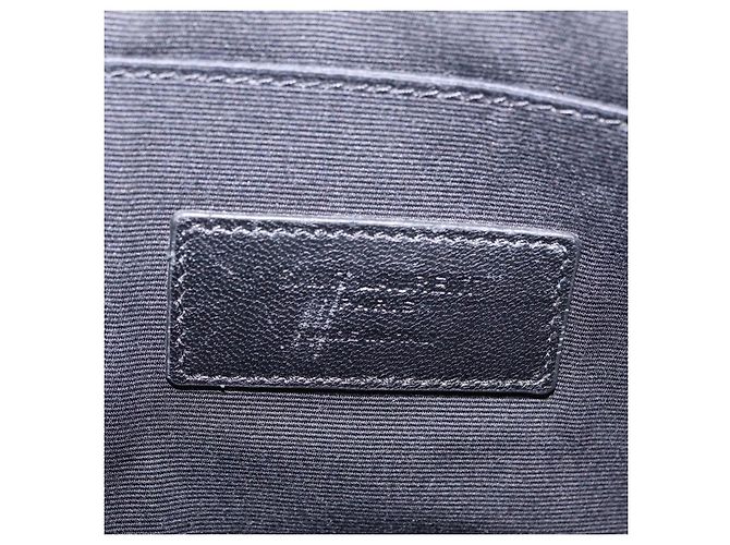 Autre Marque Saint Laurent Clutch-Tasche aus Leder Schwarz Silber Auth BA16068A - Ansicht 18