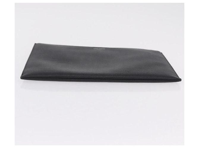 Autre Marque Saint Laurent Clutch-Tasche aus Leder Schwarz Silber Auth BA16068A - Ansicht 7