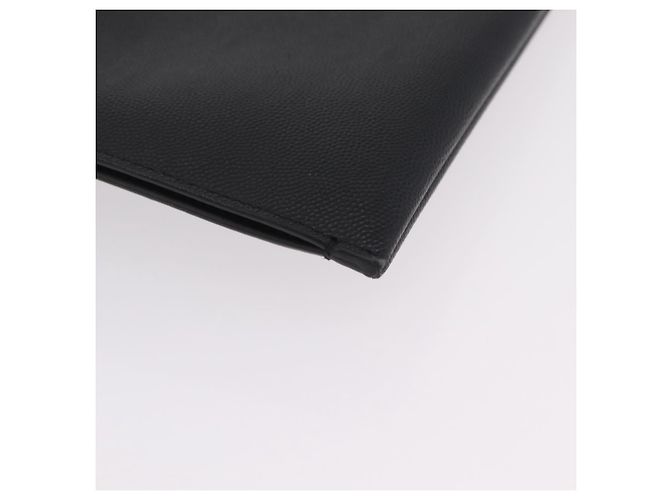 Autre Marque Saint Laurent Clutch-Tasche aus Leder Schwarz Silber Auth BA16068A - Ansicht 8