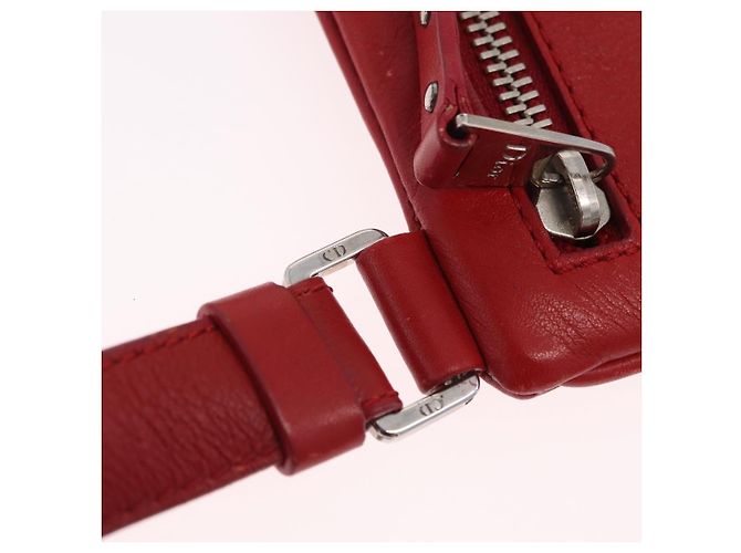 Borsa a tracolla Christian Dior Trotter Canvas Rossa Argento Auth 206734V Rosso - vista 10