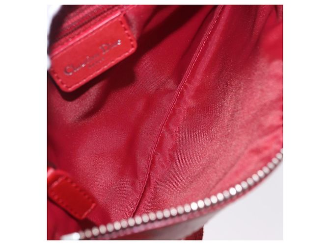 Borsa a tracolla Christian Dior Trotter Canvas Rossa Argento Auth 206734V Rosso - vista 11