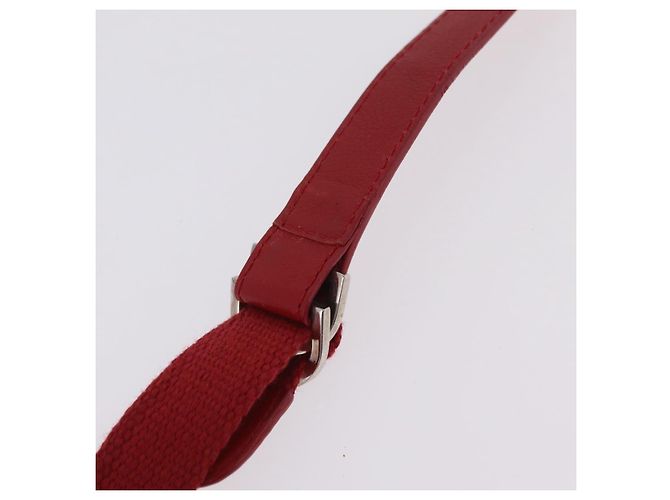 Borsa a tracolla Christian Dior Trotter Canvas Rossa Argento Auth 206734V Rosso - vista 15