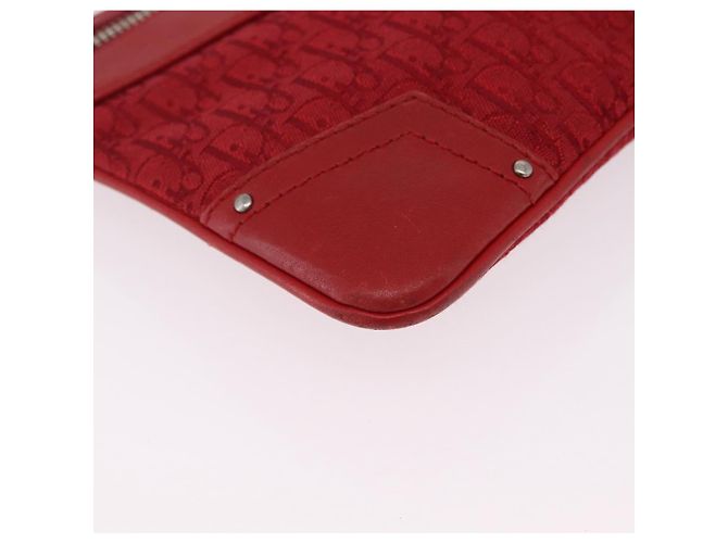 Borsa a tracolla Christian Dior Trotter Canvas Rossa Argento Auth 206734V Rosso - vista 16