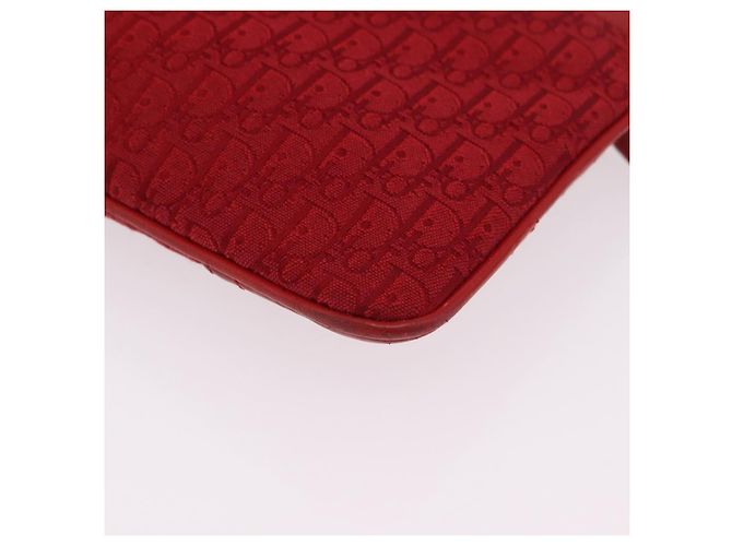 Borsa a tracolla Christian Dior Trotter Canvas Rossa Argento Auth 206734V Rosso - vista 19