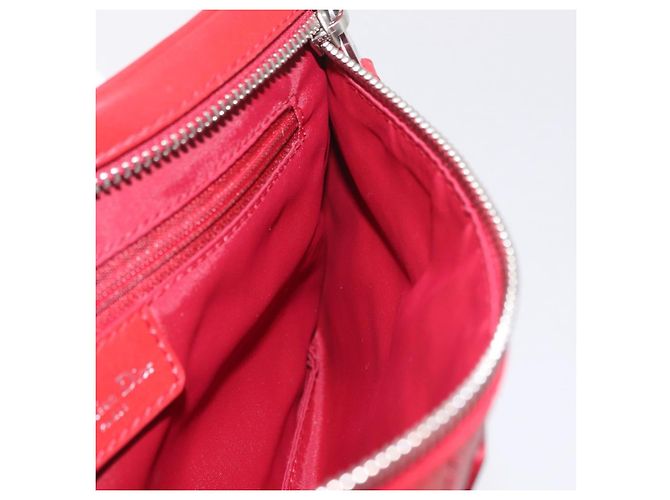 Borsa a tracolla Christian Dior Trotter Canvas Rossa Argento Auth 206734V Rosso - vista 23