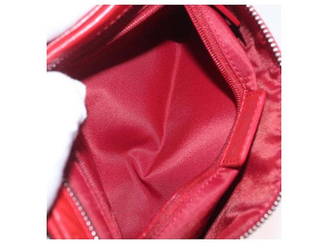 Borsa a tracolla Christian Dior Trotter Canvas Rossa Argento Auth 206734V Rosso - vista 27