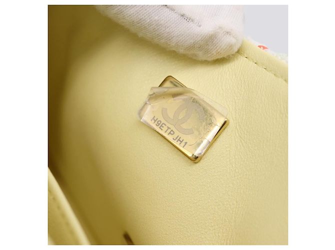 CHANEL Mini Matelasse 20 Single Flap Chain Bag Tweed White CC Auth BA15757SM Weiß Golden - Ansicht 12