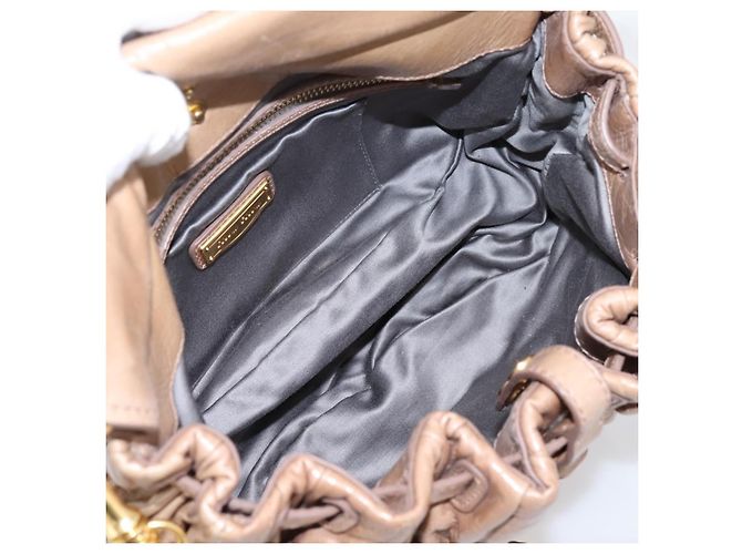 Bolsa Miu Miu Vitellolux Matelasse em couro 2way Rosa Tom Dourado Auth 207573V - vista 11