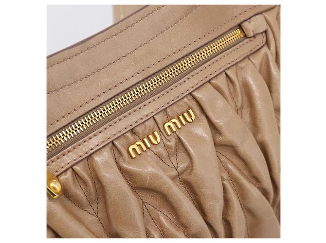 Bolsa Miu Miu Vitellolux Matelasse em couro 2way Rosa Tom Dourado Auth 207573V - vista 19