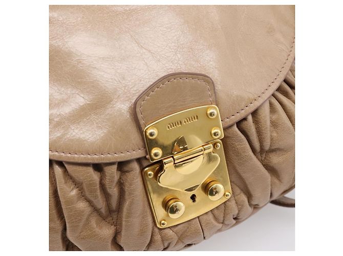 Bolsa Miu Miu Vitellolux Matelasse em couro 2way Rosa Tom Dourado Auth 207573V - vista 20