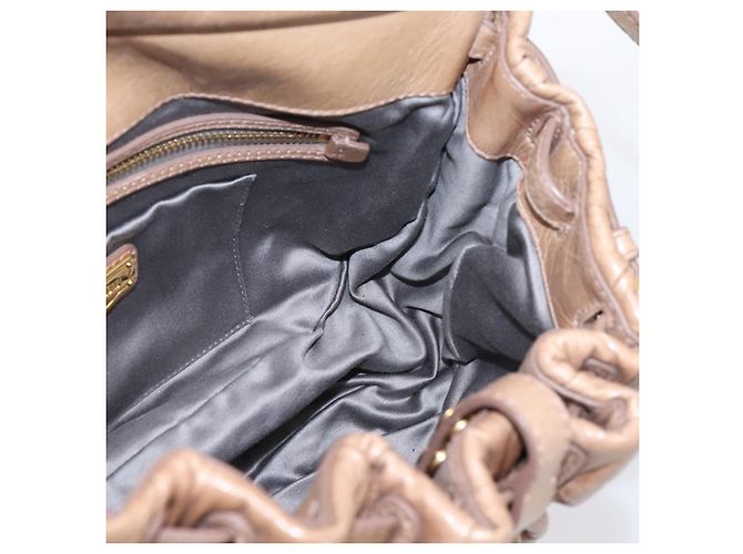 Bolsa Miu Miu Vitellolux Matelasse em couro 2way Rosa Tom Dourado Auth 207573V - vista 22
