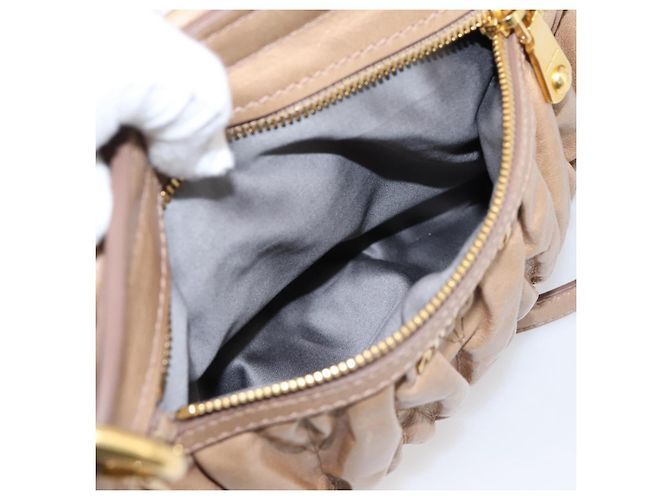 Bolsa Miu Miu Vitellolux Matelasse em couro 2way Rosa Tom Dourado Auth 207573V - vista 26