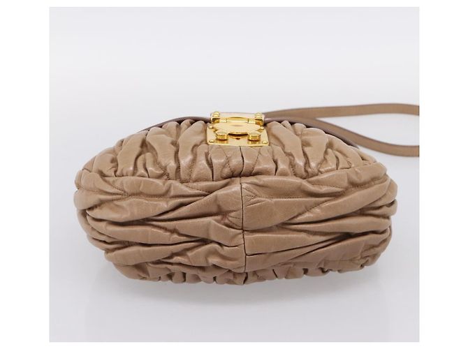 Bolsa Miu Miu Vitellolux Matelasse em couro 2way Rosa Tom Dourado Auth 207573V - vista 5