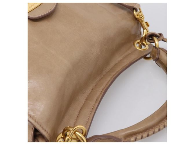 Bolsa Miu Miu Vitellolux Matelasse em couro 2way Rosa Tom Dourado Auth 207573V - vista 6