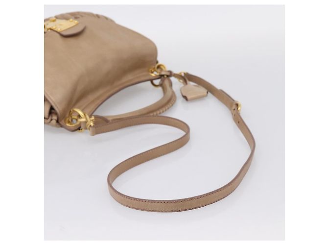 Bolsa Miu Miu Vitellolux Matelasse em couro 2way Rosa Tom Dourado Auth 207573V - vista 9