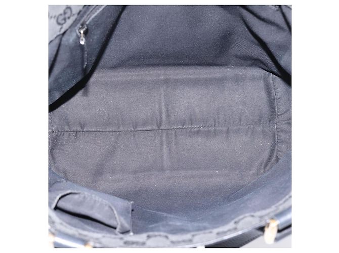 Sac à main GUCCI Abbey en cuir noir et doré 130739 Auth LN093V - vue 10