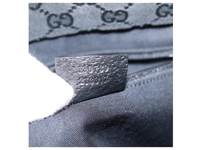 Sac à main GUCCI Abbey en cuir noir et doré 130739 Auth LN093V - vue 11