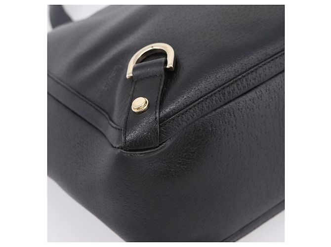 Sac à main GUCCI Abbey en cuir noir et doré 130739 Auth LN093V - vue 14