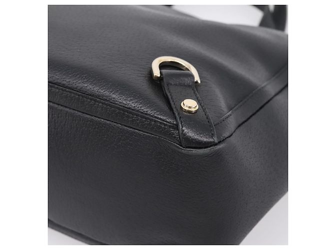 Sac à main GUCCI Abbey en cuir noir et doré 130739 Auth LN093V - vue 15