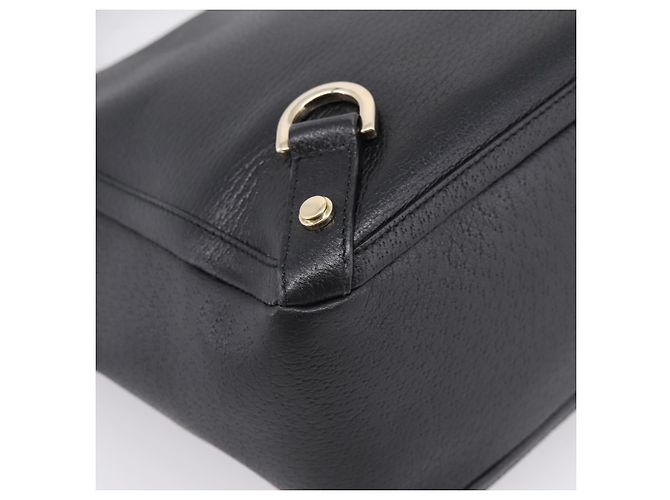 Sac à main GUCCI Abbey en cuir noir et doré 130739 Auth LN093V - vue 16