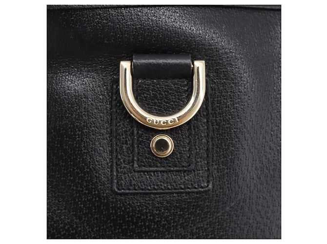 Sac à main GUCCI Abbey en cuir noir et doré 130739 Auth LN093V - vue 18