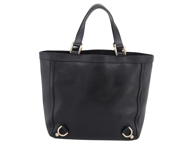 Sac à main GUCCI Abbey en cuir noir et doré 130739 Auth LN093V - vue 2