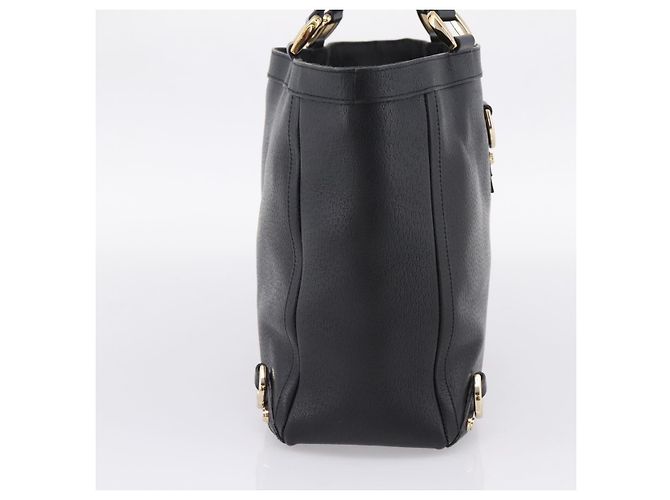Sac à main GUCCI Abbey en cuir noir et doré 130739 Auth LN093V - vue 3