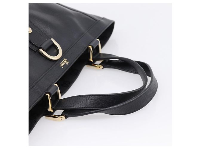 Sac à main GUCCI Abbey en cuir noir et doré 130739 Auth LN093V - vue 7