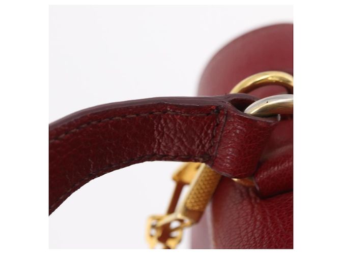 Borsa Miu Miu Madras in pelle 2way Arancione Tono Oro Auth ka6470A - vista 10